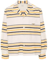Bode - Embroidered-Logo Striped Shirt - Lyst