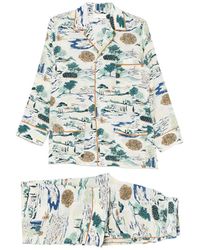 Olivia Von Halle - Yves Cadaqués Landscape-Print Pajamas - Lyst