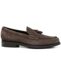 Tod's - Tassel-Detail Suede Loafers - Lyst