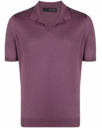 Tagliatore Keith Silk Polo Shirt - Purple