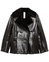 FURLING - Shearling-Collar Double-Breasted Jacket - Lyst