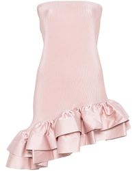 L'idée - Pleated Ruffled Asymmetric Cocktail Dress - Lyst