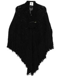 Chiara Is - Scialle Peonia Crochet-Knit Fringed Poncho - Lyst