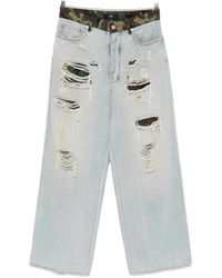 Amiri - Distressed Camouflage-Print Jeans - Lyst