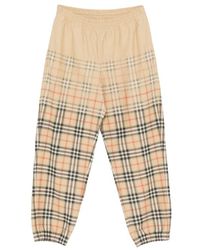 Burberry - Check-Pattern Track Pants - Lyst