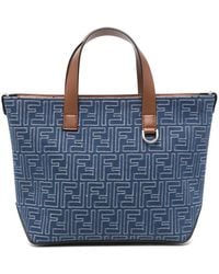 Fendi - Canvas And Leather Shopping Bag - Lyst