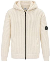 C.P. Company - C. P. Company Ribbed-Knit Lens Hoodie - Lyst