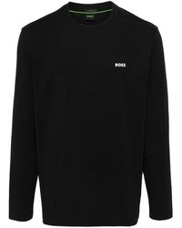 BOSS - Rubberised-Logo Long-Sleeve T-Shirt - Lyst