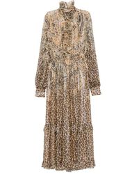 Etro - Paisley Leopard-Print Maxi Dress - Lyst