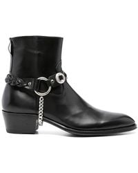 Eraldo - 50Mm Chain Leather Biker Boots - Lyst