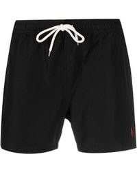 Polo Ralph Lauren - Embroidered-logo Swim Shorts - Lyst