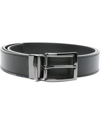 Emporio Armani - Grained Leather Belt - Lyst
