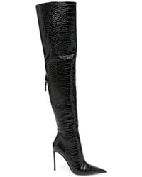 Tom Ford - Croc-Effect Over-The-Knee Boots - Lyst
