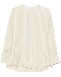 Carven - Striped-Pattern Collarless Shirt - Lyst
