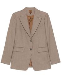 Max Mara - Caro Houndstooth-Pattern Tailored Jacket - Lyst