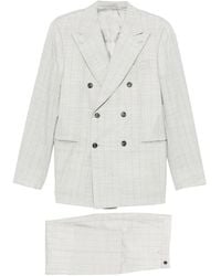 Caruso - Norma Double-Breasted Check-Pattern Suit - Lyst