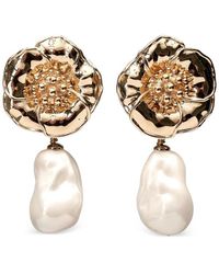 Carolina Herrera - Flower-Motif Earrings - Lyst