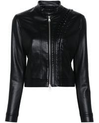 Y. Project - Logo-Patch Faux Leather Jacket - Lyst