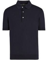 Zegna - Ribbed-Trim Cotton Polo Shirt - Lyst