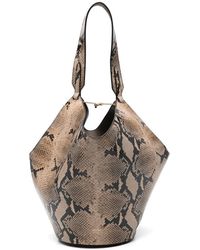 KHAITE - Small Lotus Snake-Effect Tote Bag - Lyst