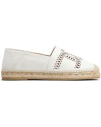 Tod's - Logo-Perforated Leather Espadrilles - Lyst
