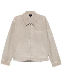 A.P.C. - A. P.C. Zip-Up Corduroy-Collar Jacket - Lyst