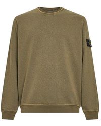 Stone Island - Ribbed Logo-Patch Sweatshirt - Lyst