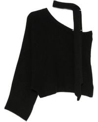 FEDERICA TOSI - One-Shoulder Scarf-Detail Sweater And Scarf Set - Lyst