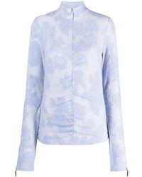 Stine Goya - Floral-appliqué Zip-up Sweatshirt - Lyst