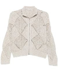 Antonelli - Maira Sequin-Embellished Open-Knit Cardigan - Lyst