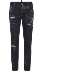 DSquared² - Distressed Stretch-Cotton Slim Jeans - Lyst