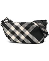 Burberry - Small Shield Checked Messenger Bag - Lyst