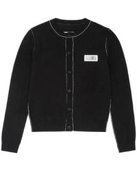 MM6 by Maison Margiela - Button-Front Wool Blend Knit Cardigan - Lyst