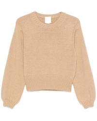 Allude - Ribbed-Trim Long-Sleeve Sweater - Lyst