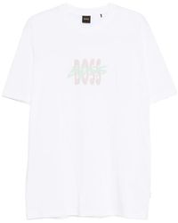 BOSS - Cotton-Jersey T-Shirt With Logo Artwork - Lyst