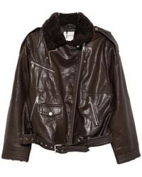 Gestuz - Belted Shearling-Collar Jacket - Lyst
