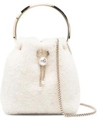 Jimmy Choo - Bon Bon Pearl-Embellished Ring-Handle Mini Bag - Lyst