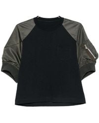 Sacai - Panelled Raglan-Sleeve T-Shirt - Lyst