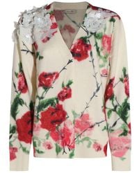 Blumarine - Floral-Print Sequin-Embellished Sweater - Lyst