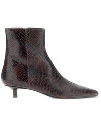 Aeyde - Sofie Snake-Print Pointed-Toe Ankle Boots - Lyst