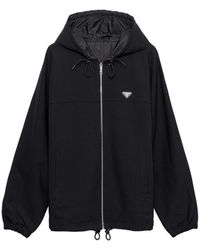 Prada - Technical Fleece Hoodie Jacket - Lyst