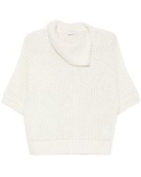 Peserico - Open-Knit Short-Sleeve Sweater - Lyst
