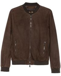 Moorer - Suede Bomber Jacket - Lyst