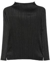 Pleats Please Issey Miyake - Pleated Long-Sleeve Top - Lyst