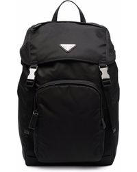 Prada Logo-plaque Multi-pocket Backpack - Black