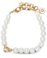 CASABLANCA - Lotus Pearl-Embellished Bracelet - Lyst
