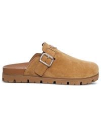 Prada - Suede Mules - Lyst