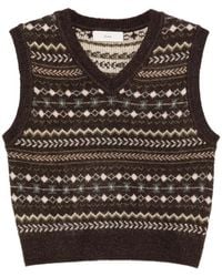 DUNST - Fair Isle-Knit V-Neck Sweater Vest - Lyst