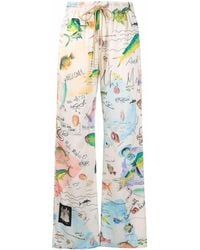 ANDERSSON BELL Sea Life Print Loose-fit Trousers - Multicolour