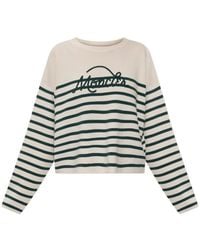 Moncler - Logo-Embroidered Striped Sweater - Lyst